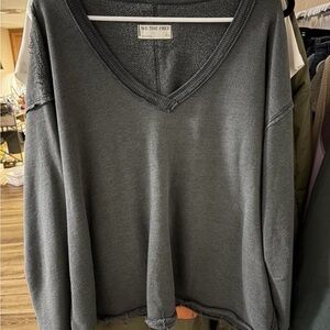 We The Free Charcoal Venice V-Neck